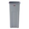 Rubbermaid Commercial Untouchable 23 Gallon Square Plastic Waste Container - Gray